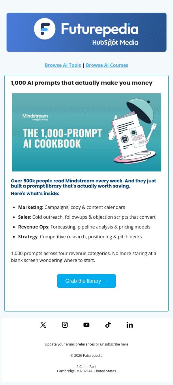 1,000 prompts you can use today 🚀 email from 未来百科 screenshot