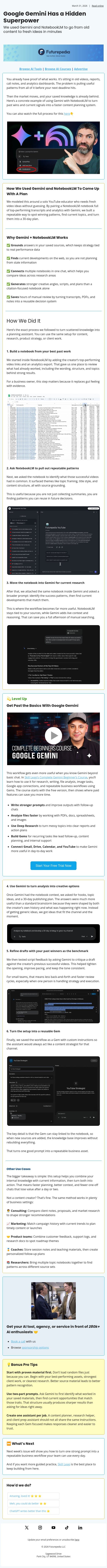 Google Gemini Has a Hidden Superpower email from 未来百科 screenshot