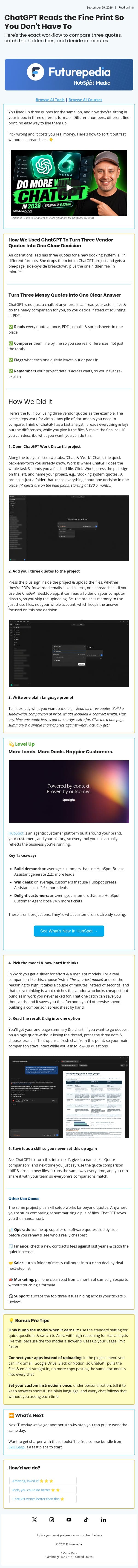 ChatGPT Reads the Fine Print So You Don't Have To email from 未来百科 screenshot