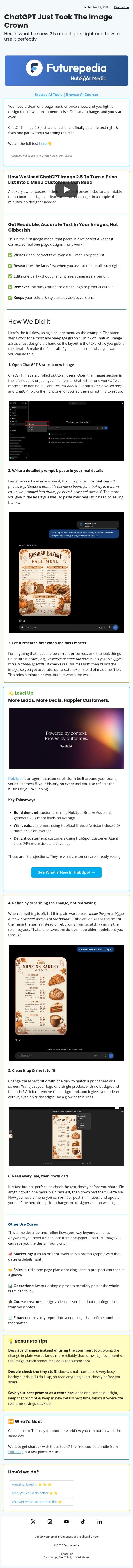 ChatGPT Just Took The Image Crown email from 未来百科 screenshot