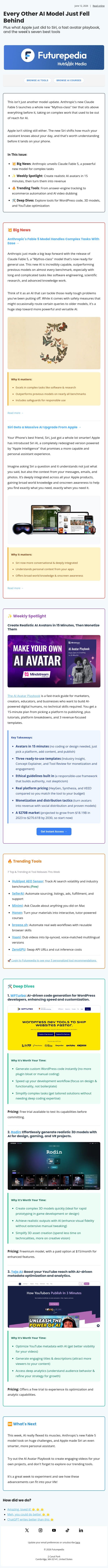 Every Other AI Model Just Fell Behind email from 未来百科 screenshot
