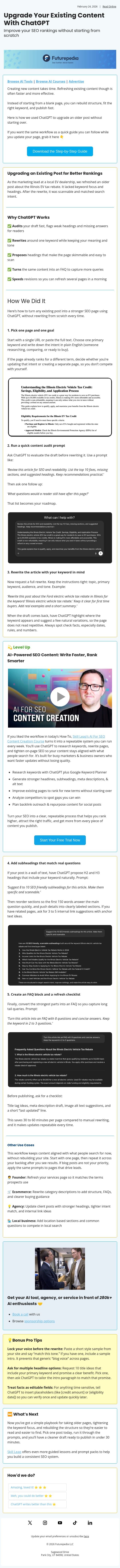 Upgrade Your Existing Content With ChatGPT email from 未来百科 screenshot
