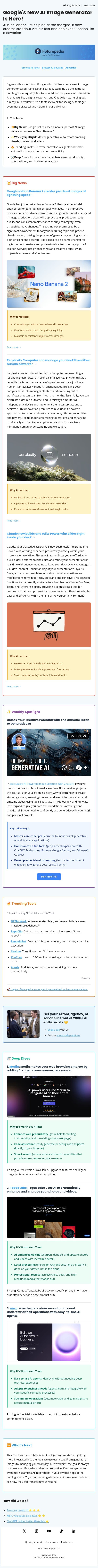 Perplexity Just Made AI Your Coworker email from 未来百科 screenshot