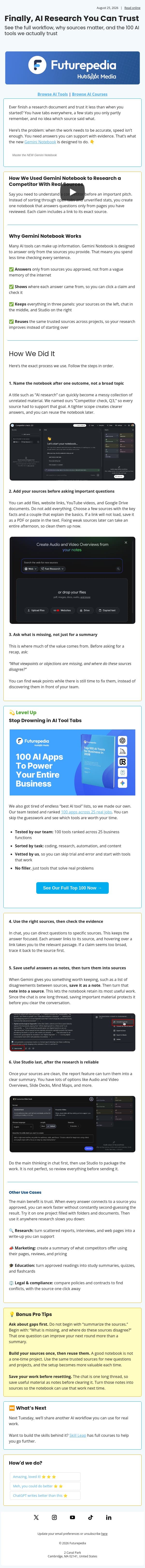 Finally, AI Research You Can Trust email from 未来百科 screenshot
