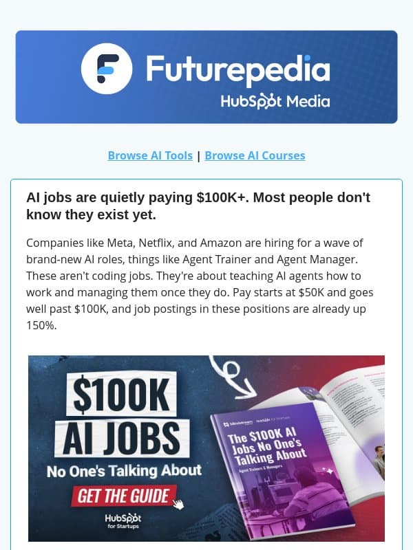 $100K AI Jobs With Almost Zero Competition email from 未来百科
