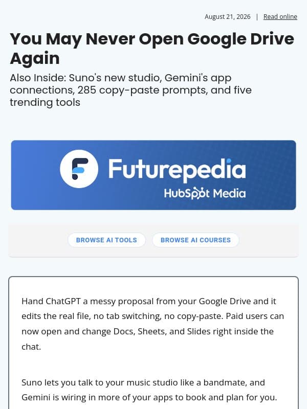 You May Never Open Google Drive Again email from 未来百科