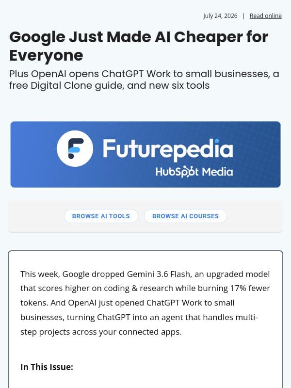 Google Just Made AI Cheaper for Everyone email from 未来百科