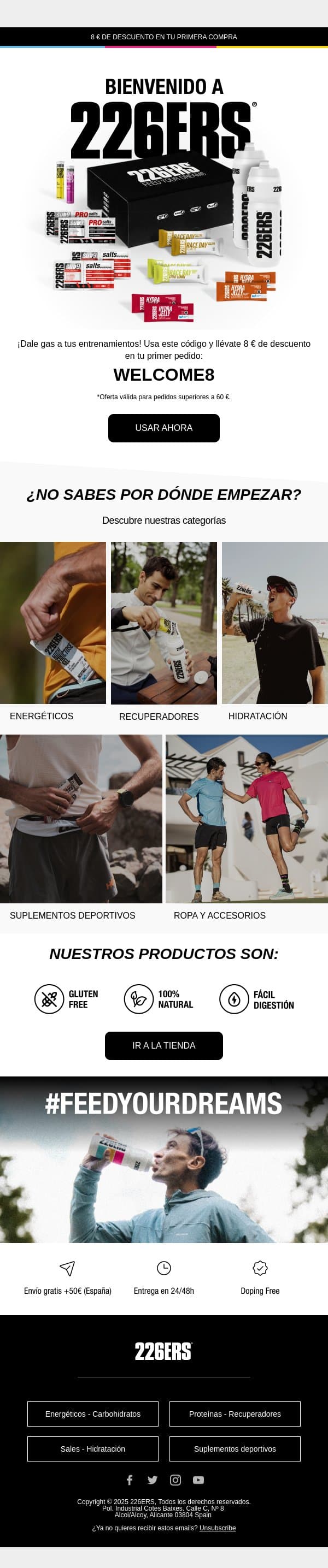 Bienvenido/a a 226ERS email from 226ERS screenshot
