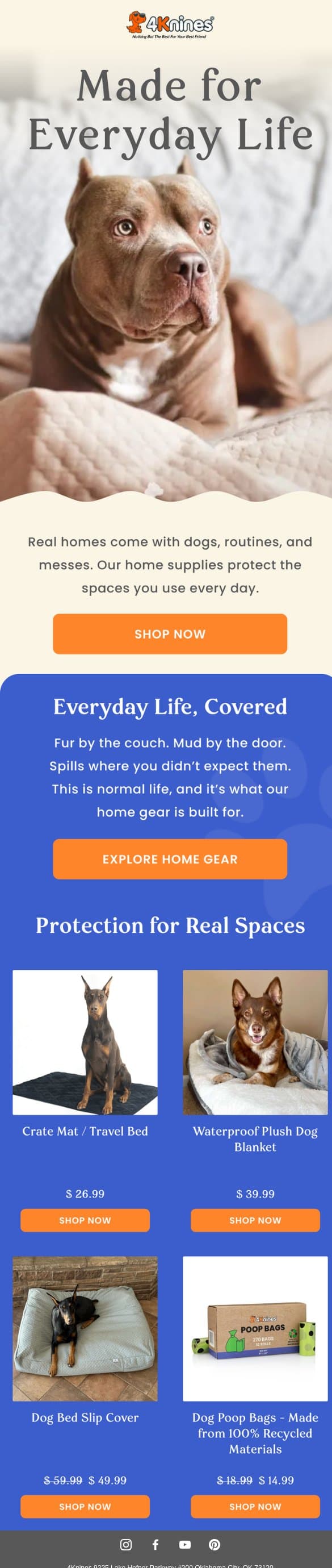 Built for Living email from 4Knines screenshot