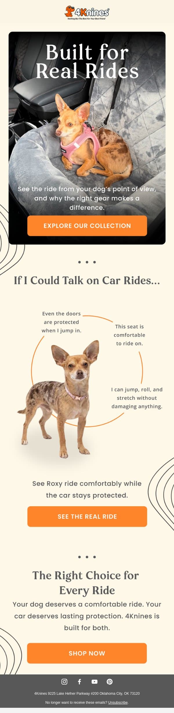 Designed for Real Rides email from 4Knines screenshot