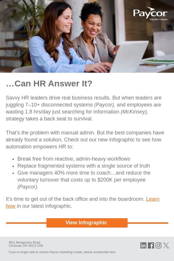 Your CEO Has a Question email from 7Geese screenshot