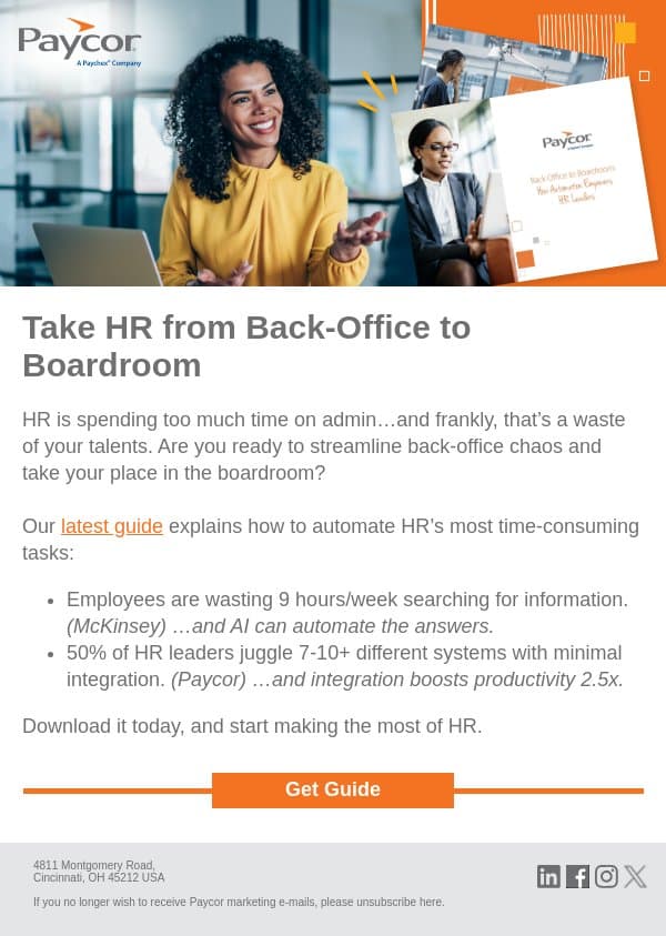 Save Every Employee 9 Hours/Week email from 7Geese screenshot