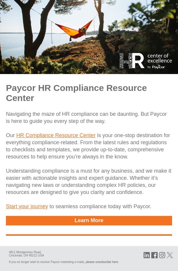 Your Essential Guide to HR Compliance email from 7Geese screenshot