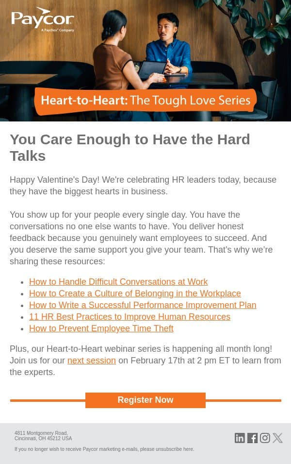Why We Luv HR email from 7Geese screenshot