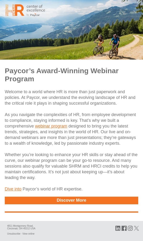 Elevate Your HR Knowledge with Paycor’s Expert Insights email from 7Geese screenshot