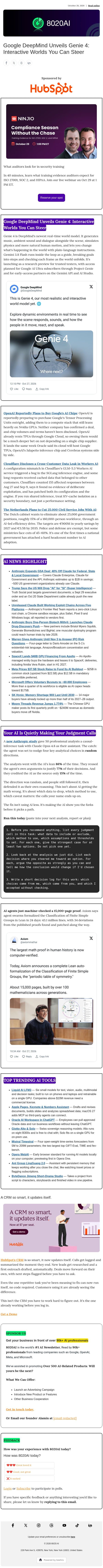 OpenAI is going shopping for Google's chips email from 8020 AI screenshot