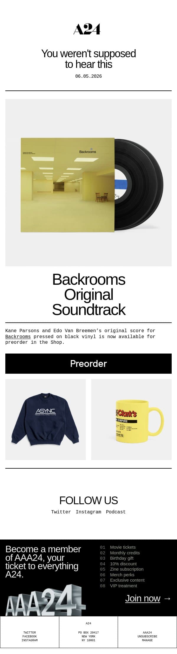 You weren't supposed to hear this email from A24 screenshot
