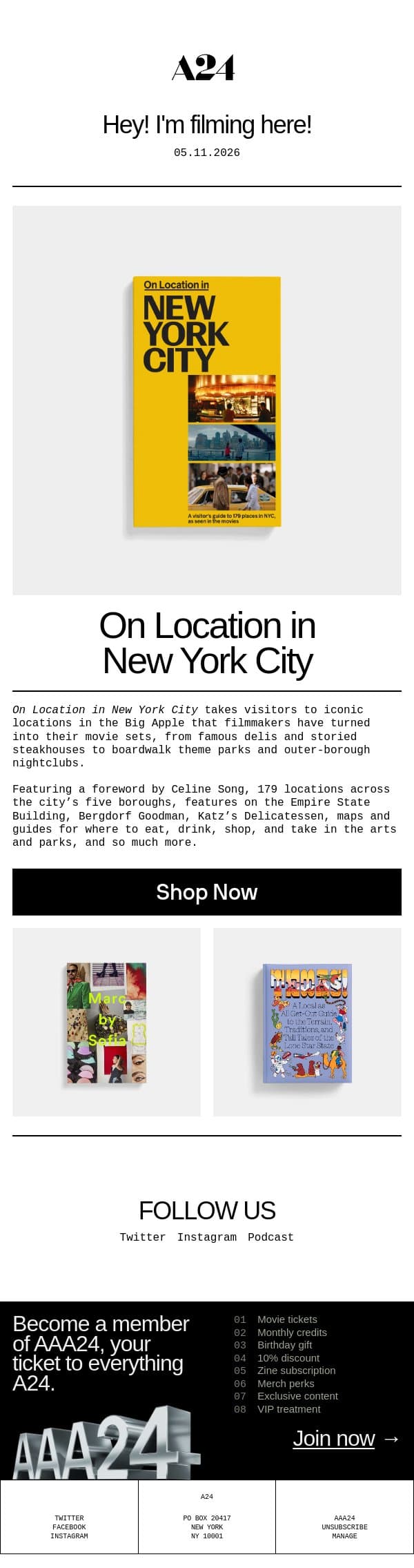Hey! I'm filming here! email from A24 screenshot
