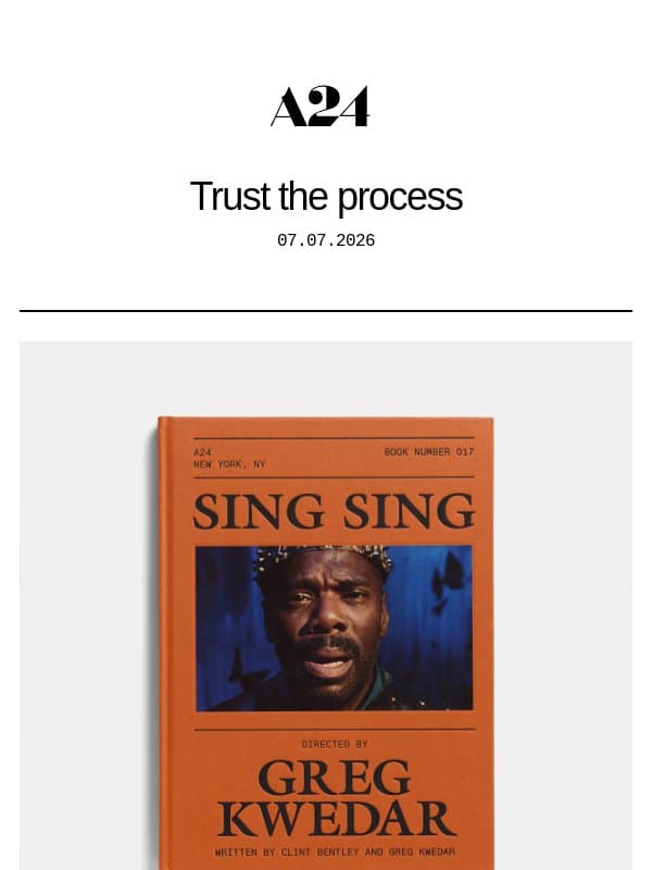 Trust the processs email from A24