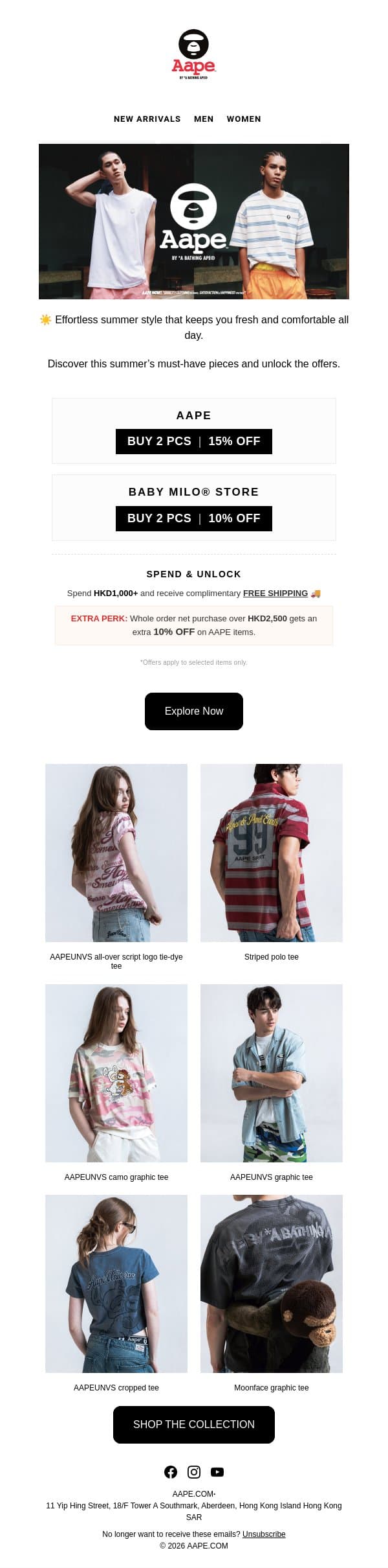 ☀️ Effortless Summer Style + Enjoy Up to 25% OFF email from Aape screenshot