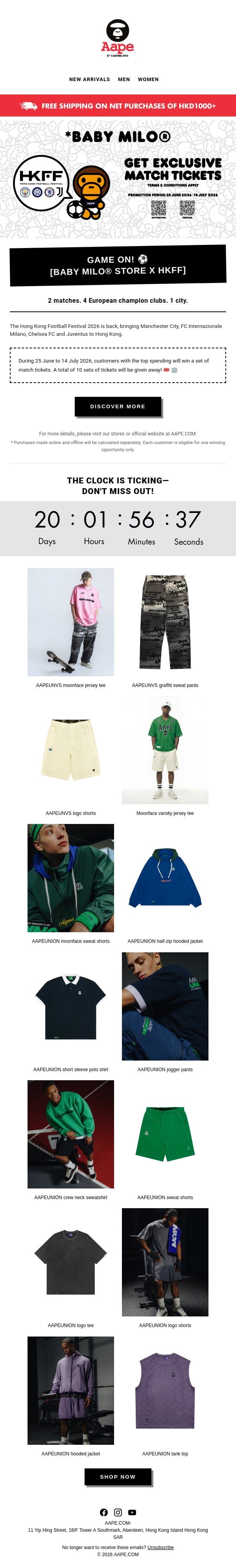 ⚽ AAPE Top Spender Challenge email from Aape screenshot