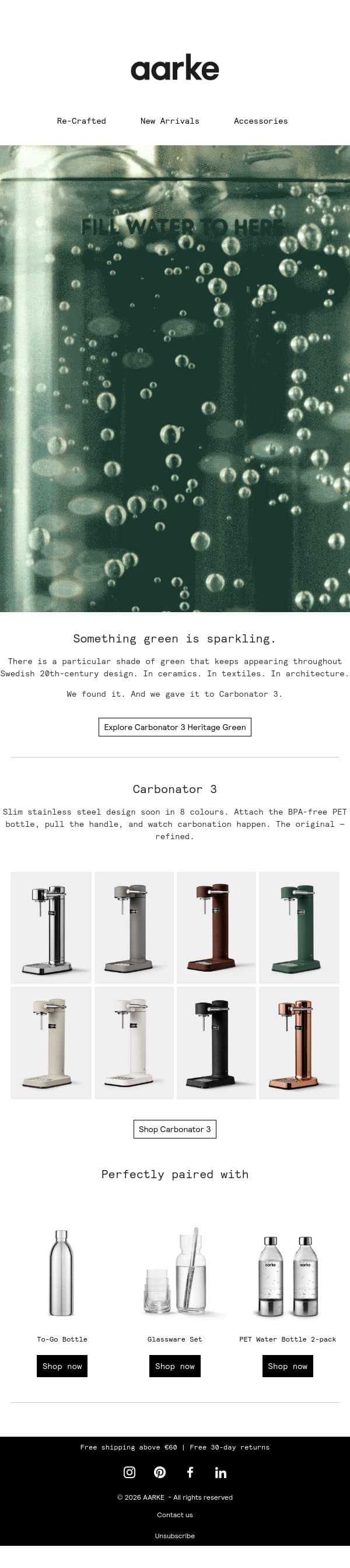 Coming soon: A tribute to Swedish design heritage email from Aarke screenshot
