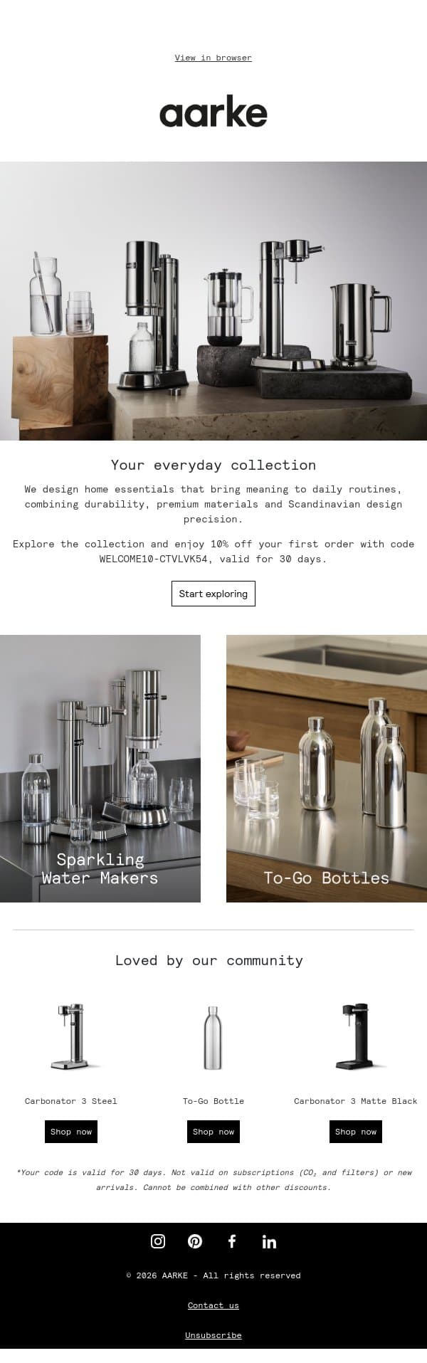 Meet the Aarke Collection email from Aarke screenshot
