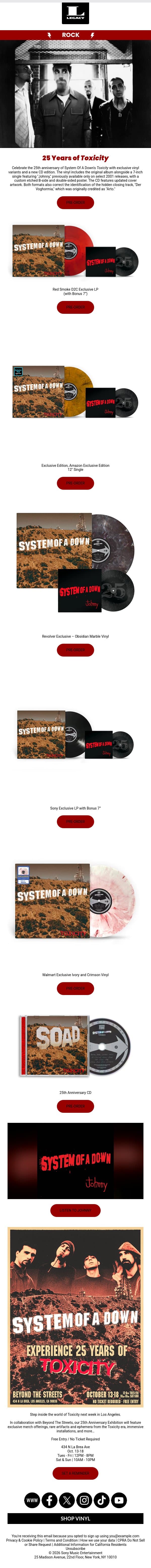 Rewind to 2001 with System of A Down’s ‘Toxicity’ 🎸 email from AC/DC screenshot