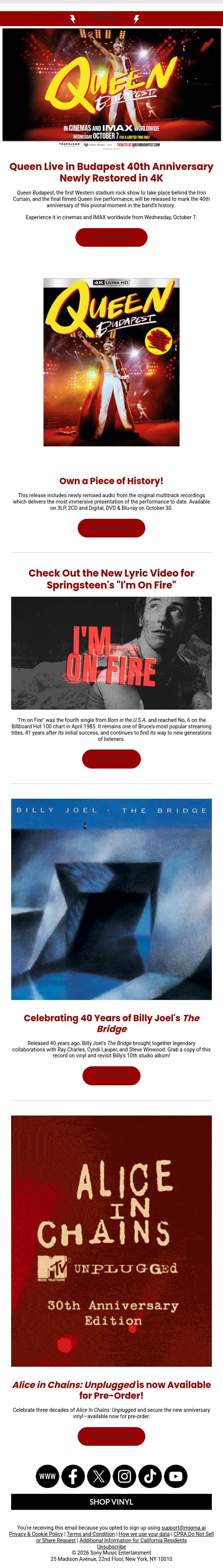 Rock Legends Return - Queen, Springsteen, Billy Joel & AIC email from AC/DC screenshot