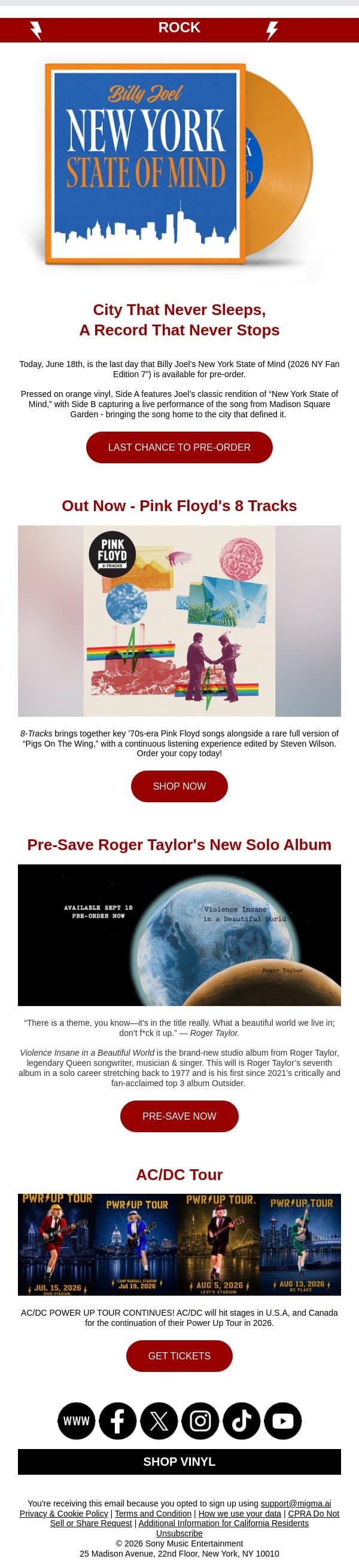 Final call on Billy Joel, plus Pink Floyd and more email from AC/DC screenshot