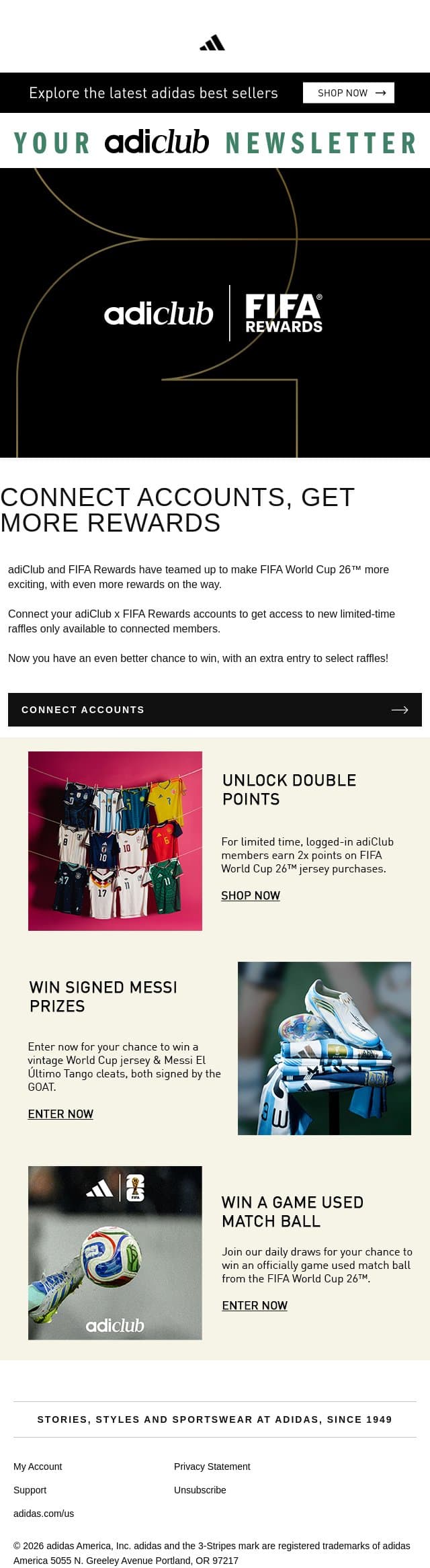 adiClub x FIFA Rewards just got better 🔥 email from adidas screenshot