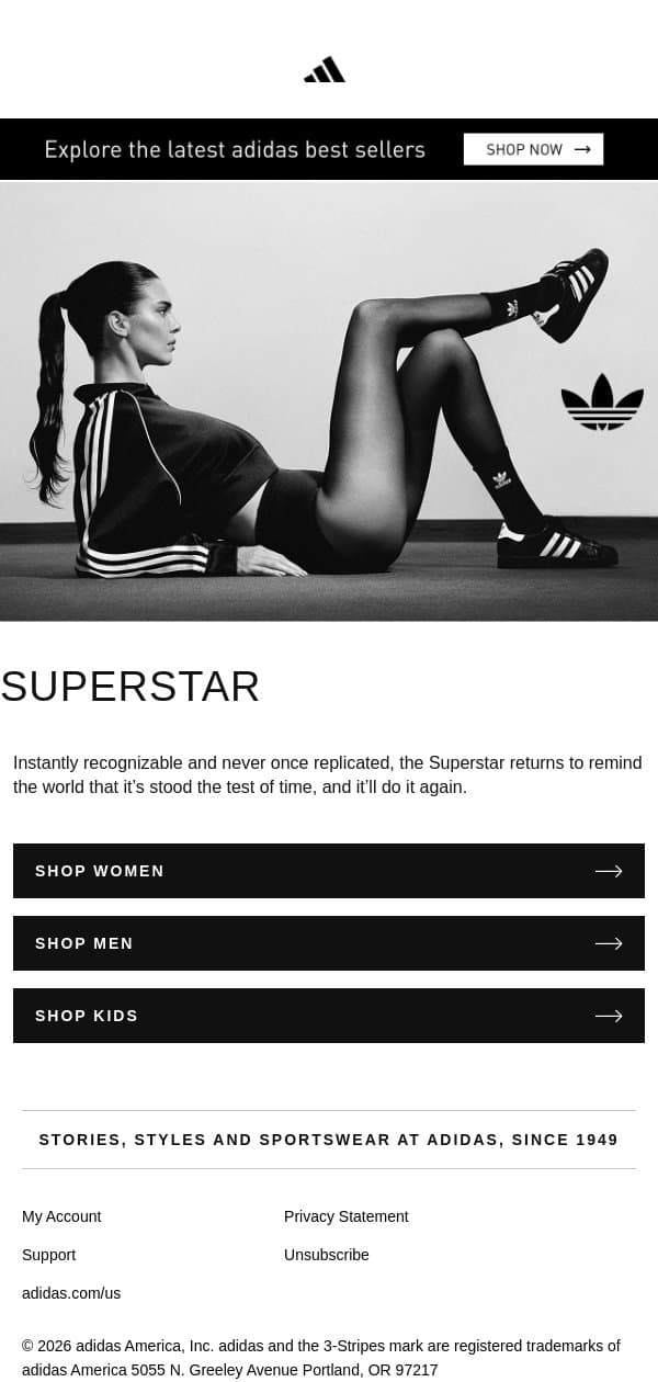 The Original Icon email from adidas screenshot