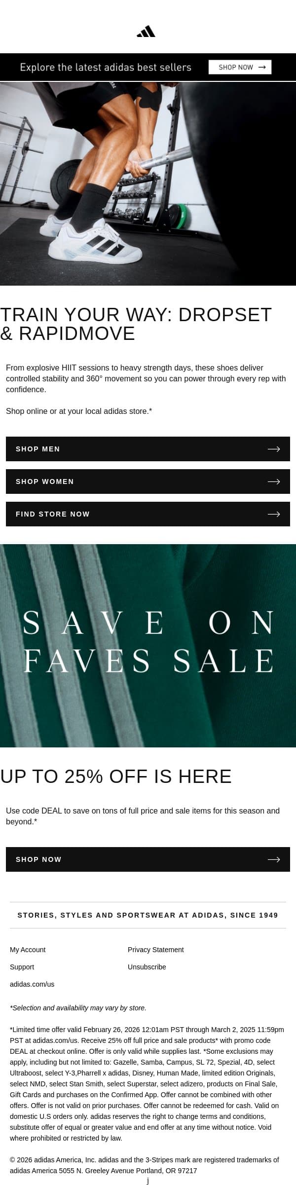Shoes made to lift strong email from adidas screenshot