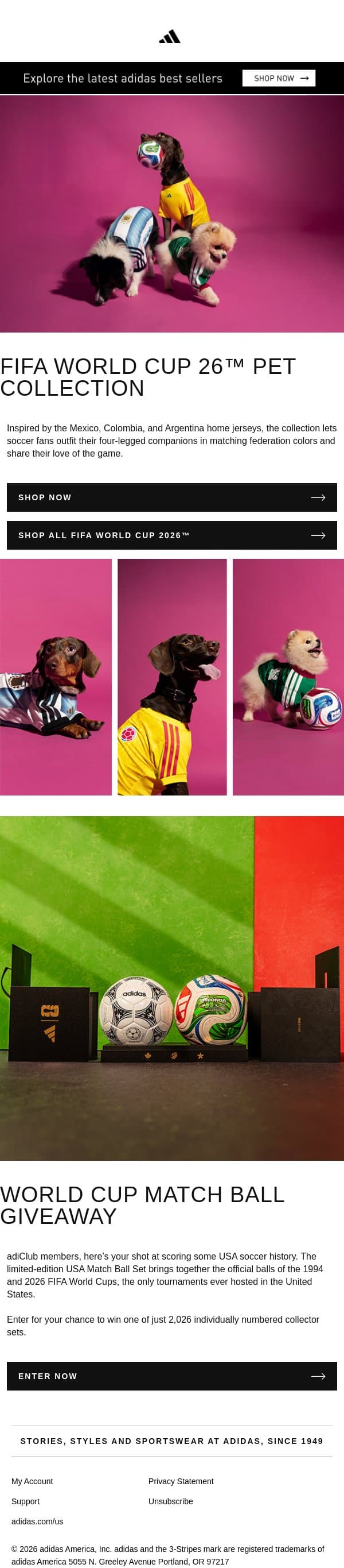 🐾Made for four-legged fans🐾 email from adidas screenshot