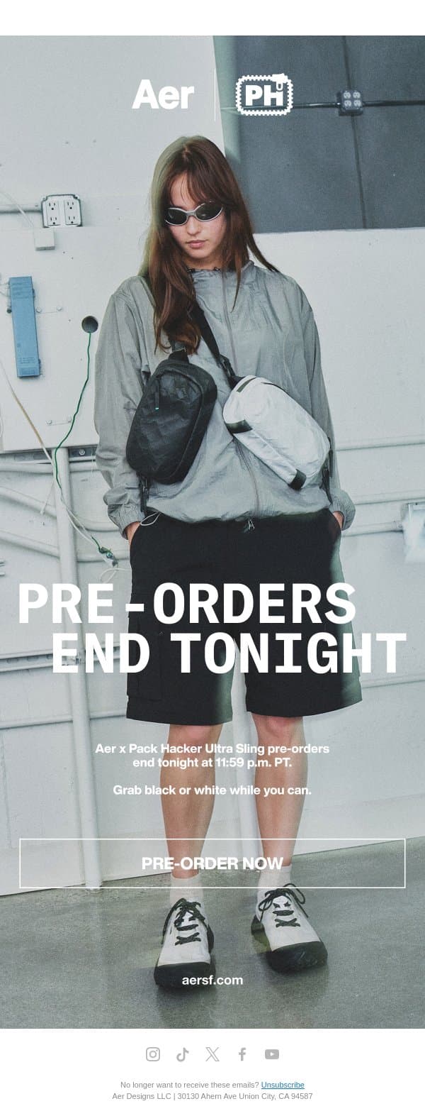 Last Chance: Aer x Pack Hacker email from Aer screenshot