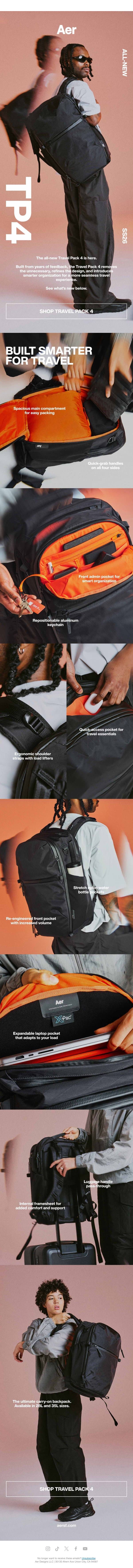A Closer Look: Travel Pack 4 email from Aer screenshot