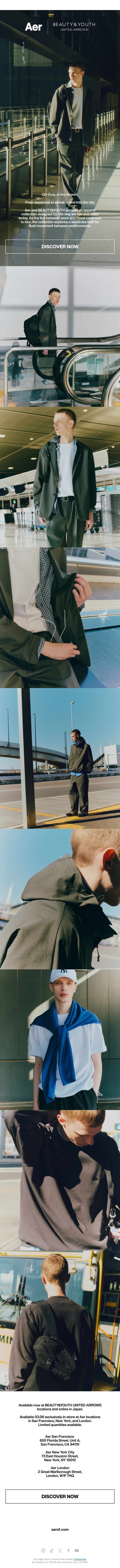 Introducing Aer × BEAUTY&YOUTH email from Aer screenshot