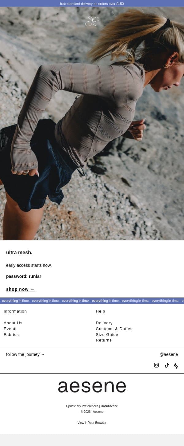 ultra mesh. password inside. email from Aesene screenshot