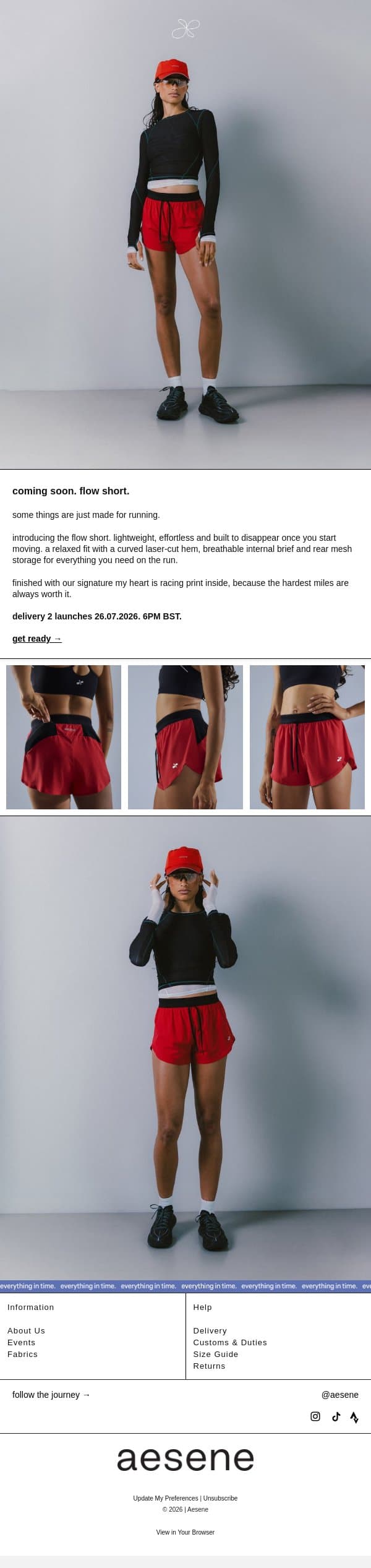 every detail. every mile. email from Aesene screenshot