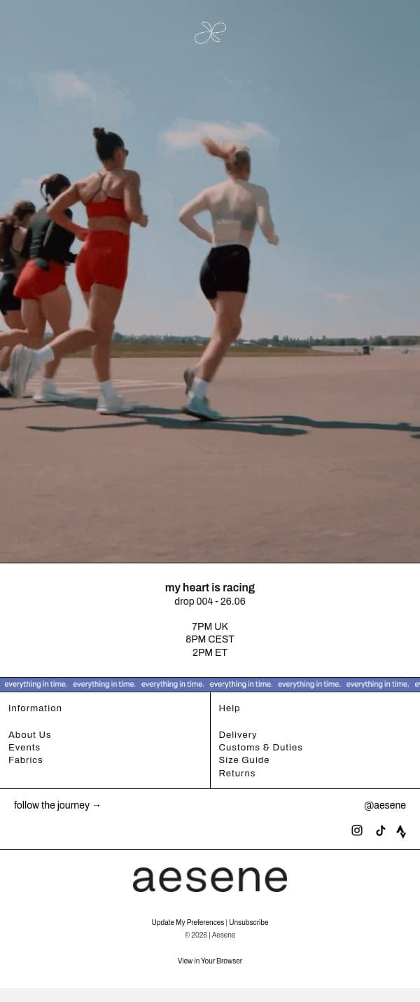 my heart is racing. 26.06. email from Aesene screenshot