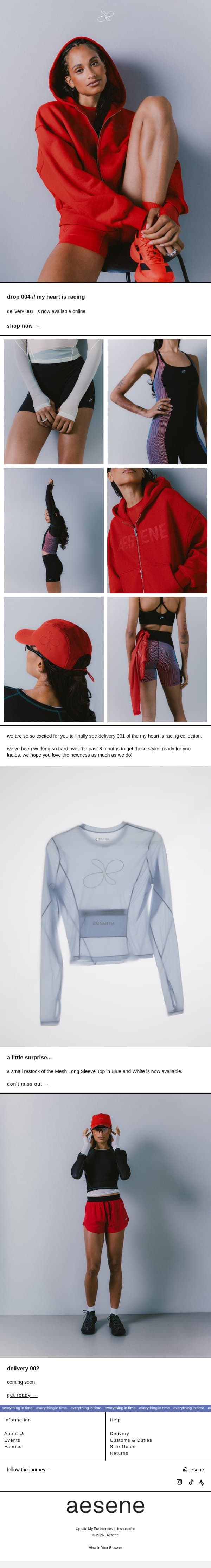 my heart is racing is now live ❤️ email from Aesene screenshot