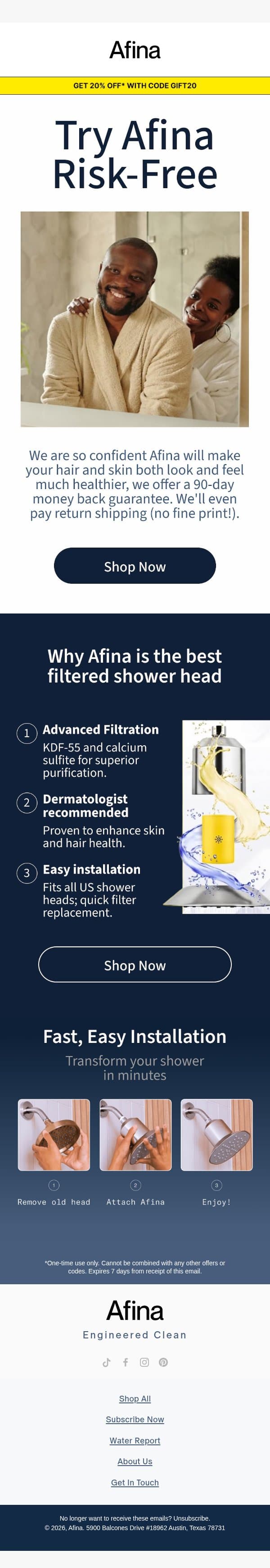 Expired. Almost, seriously... email from Afina screenshot