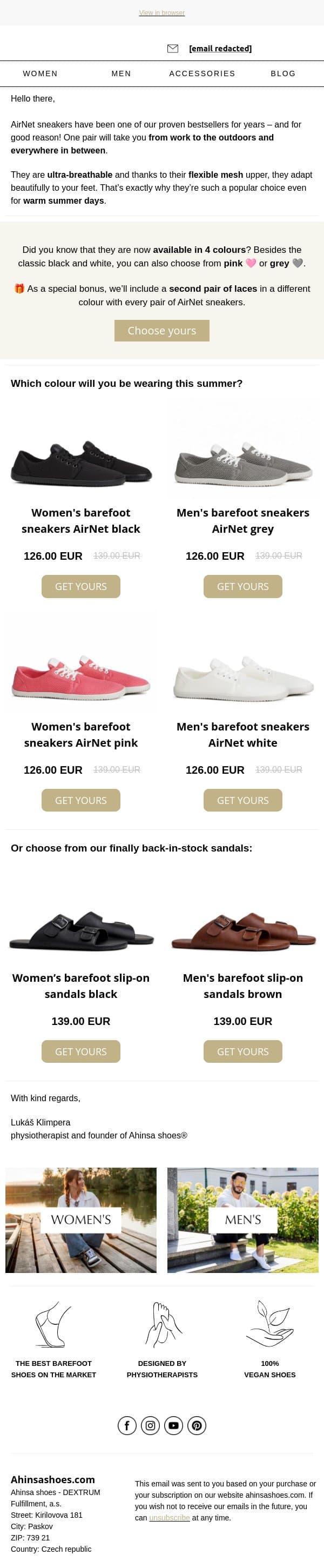 ☀️ Summer Bestseller: Now 10% Off + A Gift email from Ahinsa screenshot