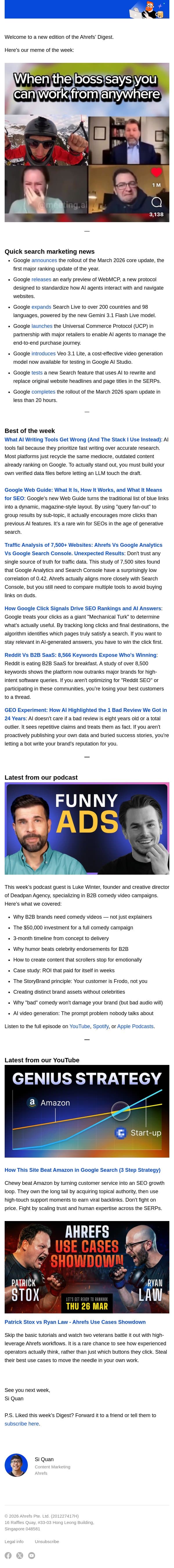 Ahrefs’ Digest #267: What AI writing tools get wrong, and more email from Ahrefs screenshot