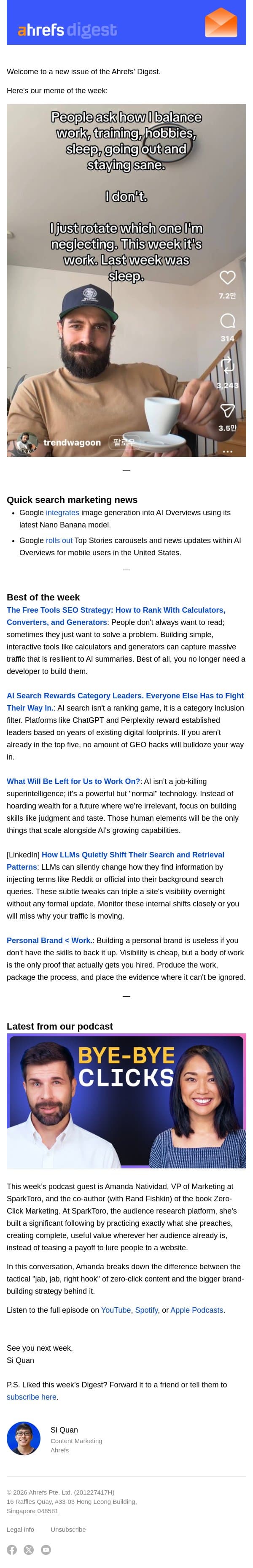 Ahrefs’ Digest #282: Free SEO tools strategy, and more email from Ahrefs screenshot