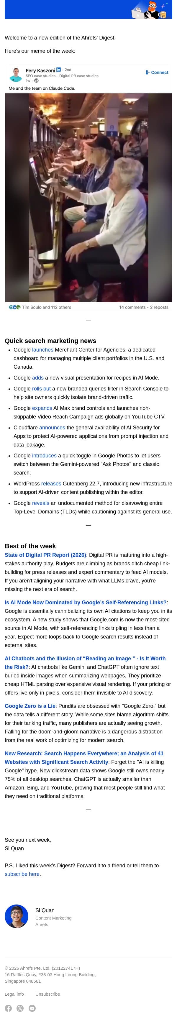 Ahrefs’ Digest #264: Google Zero is a lie, state of Digital PR, and more email from Ahrefs screenshot