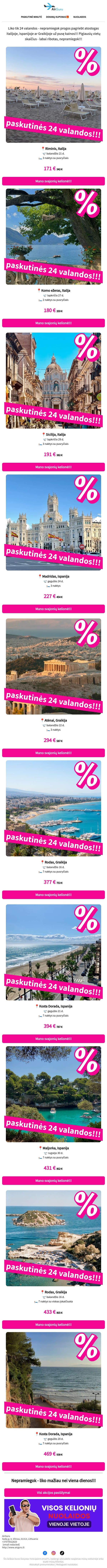 Paskutinės 24 valandos ‼️🔔 email from AirGuru screenshot