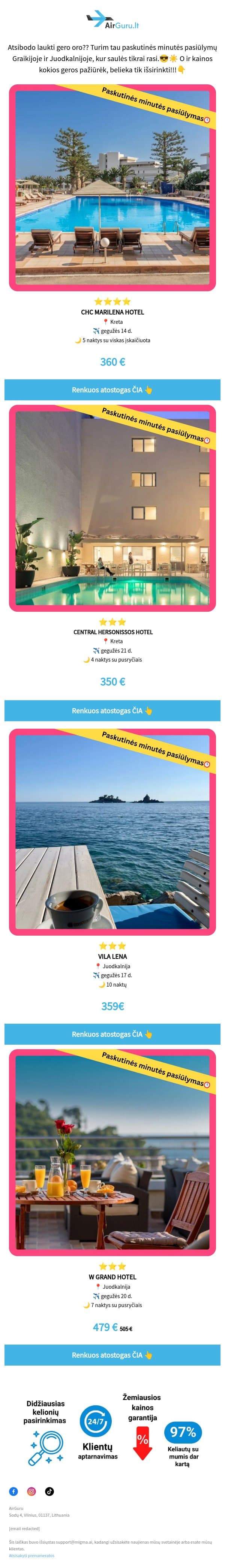 🌞Pavasarį užbaik su saule email from AirGuru screenshot
