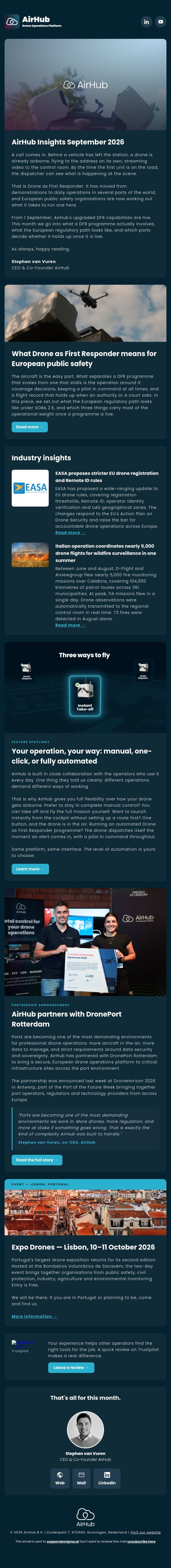 AirHub Insights | September 2026 email from Airhub screenshot