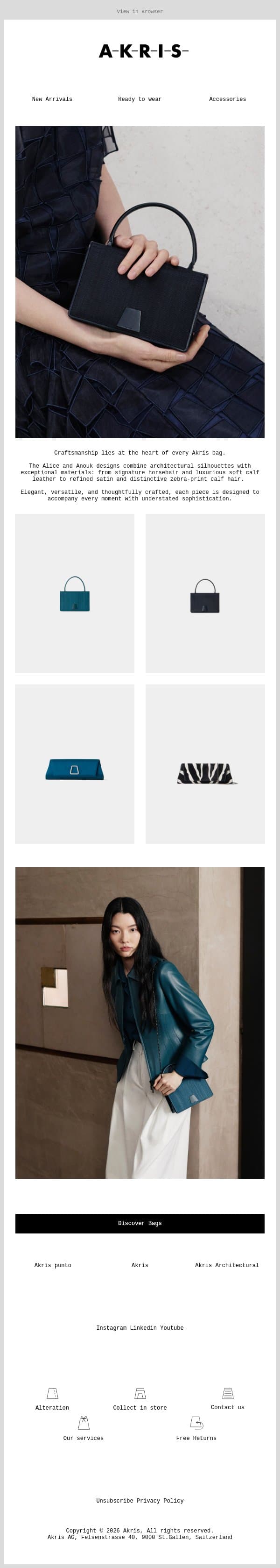 The Season's It Bags email from Akris screenshot
